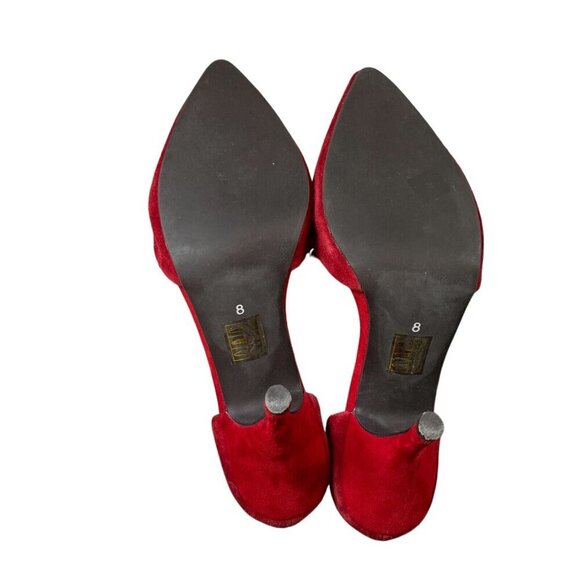 Jeffrey Campbell D'orsay High Heels Pumps Size 8 Red Suede Event Valentines Day - Picture 11 of 11